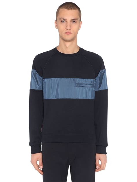 prada cotton sweatshirt w nylon inserts|Cotton sweatshirt with Re.